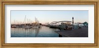 Boats at a harbor, Port Vell, Barcelona, Catalonia, Spain Fine Art Print