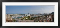 High angle view of a harbor, Port Vell, Barcelona, Catalonia, Spain Fine Art Print