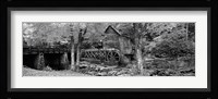 Glade Creek Grist Mill, Babcock State Park, West Virginia, USA (Black & White) Fine Art Print