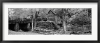 Glade Creek Grist Mill, Babcock State Park, West Virginia, USA (Black & White) Fine Art Print