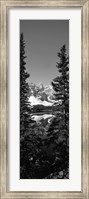 Lake in front of mountains in black and white, Banff, Alberta, Canada Fine Art Print