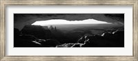 Mesa arch at sunrise in black and white, Canyonlands National Park, Utah Fine Art Print