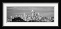 View of Seattle and Space Needle in black and white, King County, Washington State, USA 2010 Fine Art Print