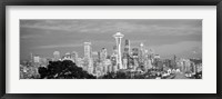 View of Seattle and Space Needle in black and white, King County, Washington State, USA 2010 Fine Art Print