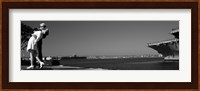 The Kiss between a sailor and a nurse sculpture, San Diego Aircraft Carrier Museum, San Diego, California, USA Fine Art Print