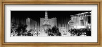 Las Vegas Hotels at Night (black & white) Fine Art Print