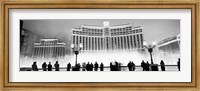 Bellagio Resort And Casino Lit Up At Night, Las Vegas (black & white) Fine Art Print