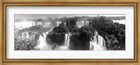 Floodwaters at Iguacu Falls in black and white, Brazil Fine Art Print