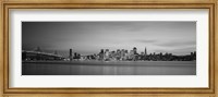 Bay Bridge and San Francisco Bay (black & white) Fine Art Print
