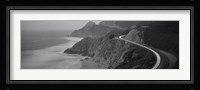 Dusk Highway 1 Pacific Coast CA (black and white) Fine Art Print