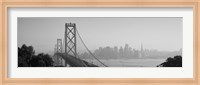 San Francisco Skyline with Bay Bridge (black & white) Fine Art Print