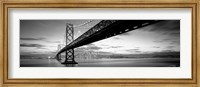 Bay Bridge at Twilight (black & white) Fine Art Print