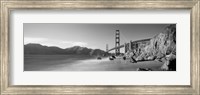 Golden Gate Bridge and Mountain View (black & white) Fine Art Print