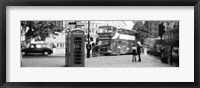 Phone Box, Trafalgar Square, England (black and white) Fine Art Print