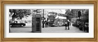 Phone Box, Trafalgar Square, England (black and white) Fine Art Print
