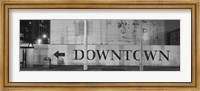 Downtown Sign in black and whitel, San Francisco, California Fine Art Print