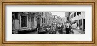 Buildings along a canal, Grand Canal, Rio Di Palazzo, Venice, Italy (black and white) Fine Art Print