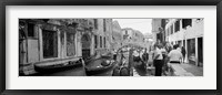 Buildings along a canal, Grand Canal, Rio Di Palazzo, Venice, Italy (black and white) Fine Art Print