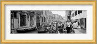 Buildings along a canal, Grand Canal, Rio Di Palazzo, Venice, Italy (black and white) Fine Art Print