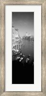 Gondolas in the Grand Canal, Venice, Italy (vertical, black & white) Fine Art Print