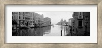 Buildings along a canal, view from Ponte dell'Accademia, Grand Canal, Venice, Italy (black and white) Fine Art Print