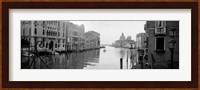 Buildings along a canal, view from Ponte dell'Accademia, Grand Canal, Venice, Italy (black and white) Fine Art Print