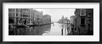 Buildings along a canal, view from Ponte dell'Accademia, Grand Canal, Venice, Italy (black and white) Fine Art Print