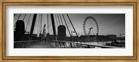 Bridge across a river with a ferris wheel, Golden Jubilee Bridge, Thames River, Millennium Wheel, London, England Fine Art Print