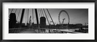 Bridge across a river with a ferris wheel, Golden Jubilee Bridge, Thames River, Millennium Wheel, London, England Fine Art Print