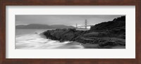 Waves Breaking On Rocks, Golden Gate Bridge, Baker Beach, San Francisco, California, USA Fine Art Print