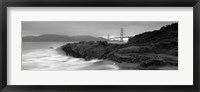 Waves Breaking On Rocks, Golden Gate Bridge, Baker Beach, San Francisco, California, USA Fine Art Print