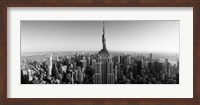 Aerial view of a cityscape, Empire State Building, Manhattan, New York City, USA (black & white) Fine Art Print