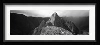 Ruins, Machu Picchu, Peru (black and white) Framed Print