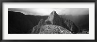 Ruins, Machu Picchu, Peru (black and white) Framed Print