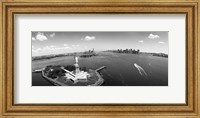 Aerial View of the Statue of Liberty, New York City (black & white) Fine Art Print