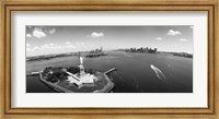 Aerial View of the Statue of Liberty, New York City (black & white) Fine Art Print