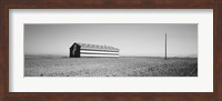 Flag Barn on Highway 41, Fresno, California (black & white) Fine Art Print