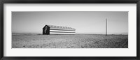 Flag Barn on Highway 41, Fresno, California (black & white) Fine Art Print