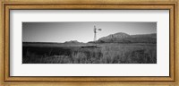 Windmill in a Field, U.S. Route 89, Utah (black & white) Fine Art Print