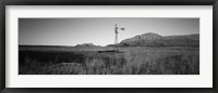 Windmill in a Field, U.S. Route 89, Utah (black & white) Fine Art Print