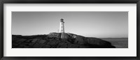 Peggy's Point Lighthouse, Peggy's Cove, Nova Scotia, Canada (black & white) Fine Art Print