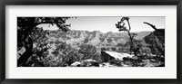 Mather Point in black and white, South Rim, Grand Canyon National Park, Arizona Fine Art Print