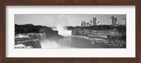 Waterfall with city skyline in the background, Niagara Falls, Ontario, Canada Fine Art Print