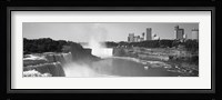 Waterfall with city skyline in the background, Niagara Falls, Ontario, Canada Fine Art Print