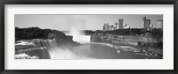 Waterfall with city skyline in the background, Niagara Falls, Ontario, Canada Fine Art Print