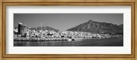 Boats at a harbor, Puerto Banus, Marbella, Costa Del Sol, Andalusia, Spain Fine Art Print
