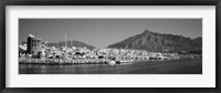 Boats at a harbor, Puerto Banus, Marbella, Costa Del Sol, Andalusia, Spain Fine Art Print