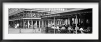 Black and white view of Cafe du Monde French Quarter New Orleans LA Framed Print