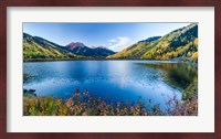 Crystal Lake surrounded by mountains, Ironton Park, Million Dollar Highway, Red Mountain, San Juan Mountains, Colorado, USA Fine Art Print