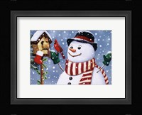 Snowman/Birdhouse Fine Art Print